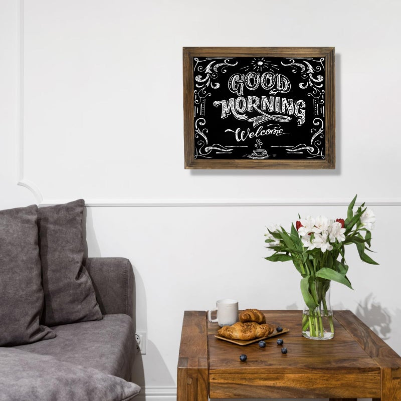 Emaison Rustic Magnetic Chalkboard Signs 16 x 20 inch Wood Framed Wall Hanging Display Board for Wedding, Bar, Kitchen, Brown - Image 5